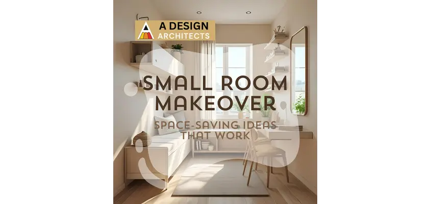 Modern small room interior makeover with natural light, built-in storage, wall-mounted desk, and minimalist decor by A Design Architects.