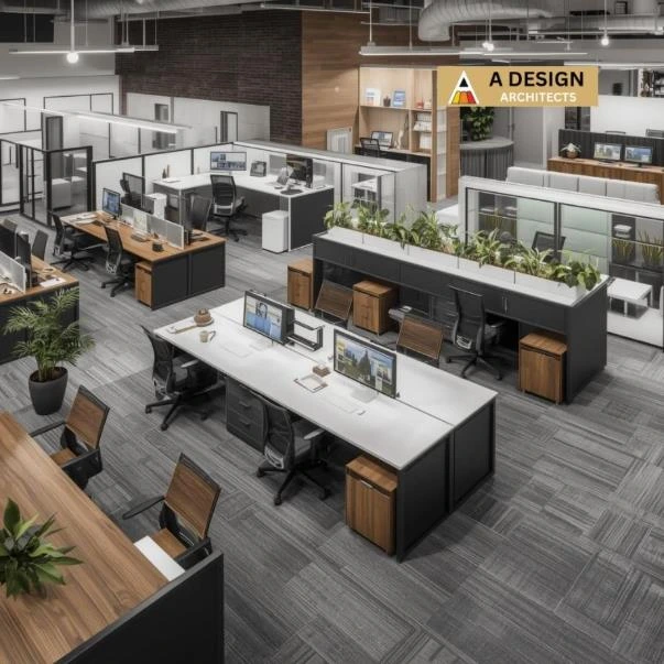 Modern office interior design in Ahmedabad by A Design Architects